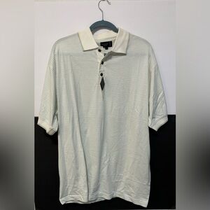 Cypress Club Men’s Collared Yellow Striped Golf Shirt Large